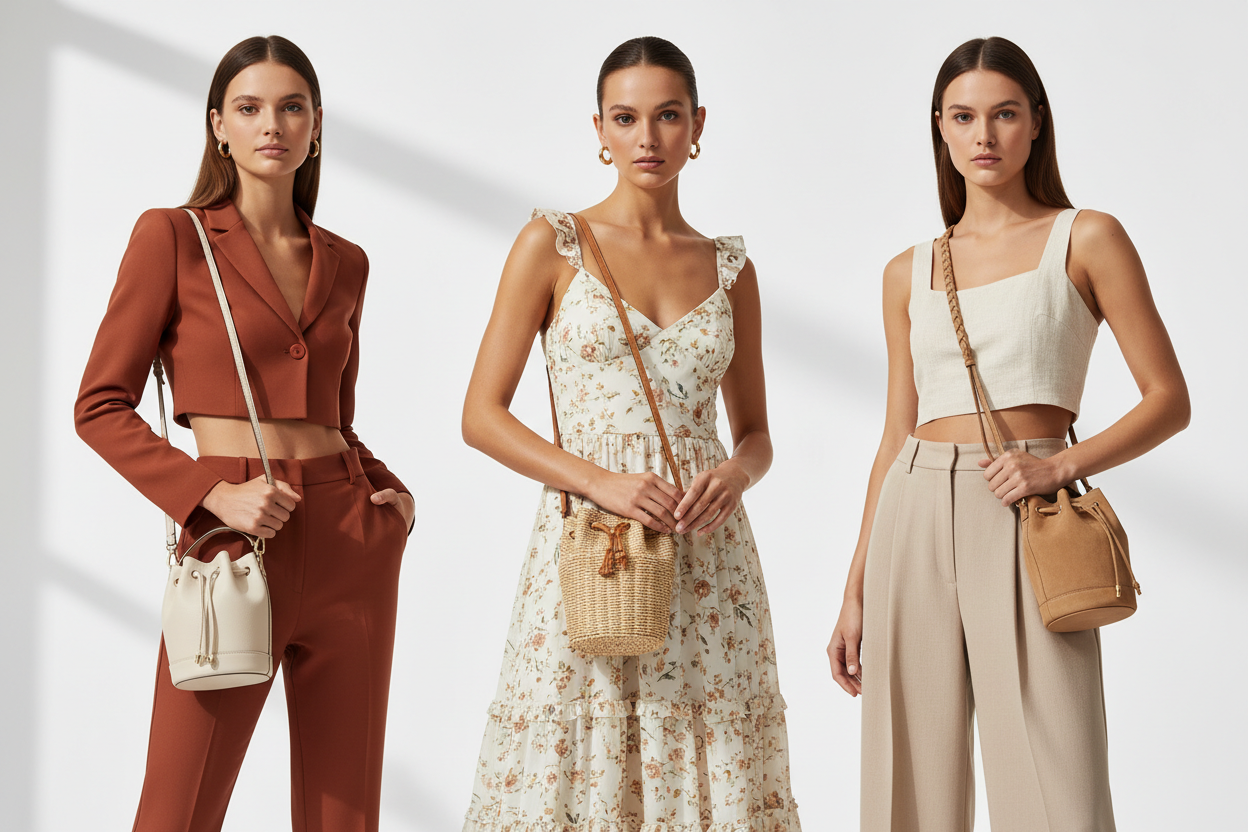 Mini Bucket Bag Outfit Ideas for Women