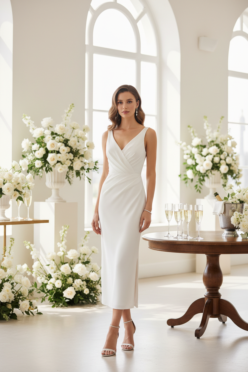 White Cocktail Dresses: Bridal Events, Parties and Elegant Styling