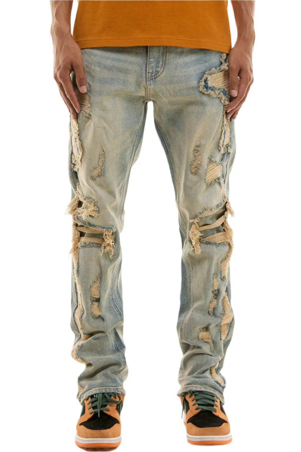 X-Pattern Distressed Skinny Jeans - - Epicplacess