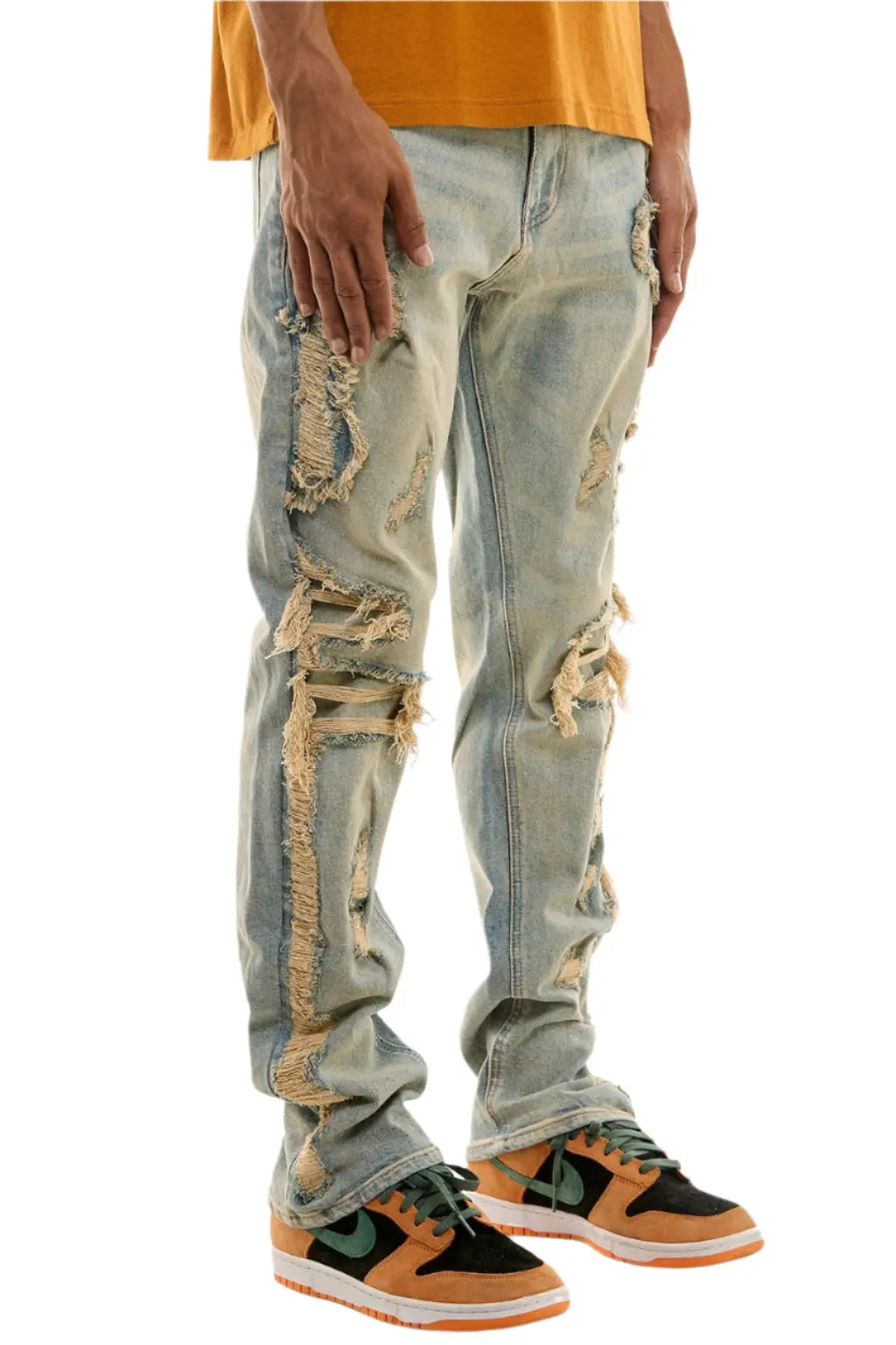 X-Pattern Distressed Skinny Jeans - - Epicplacess