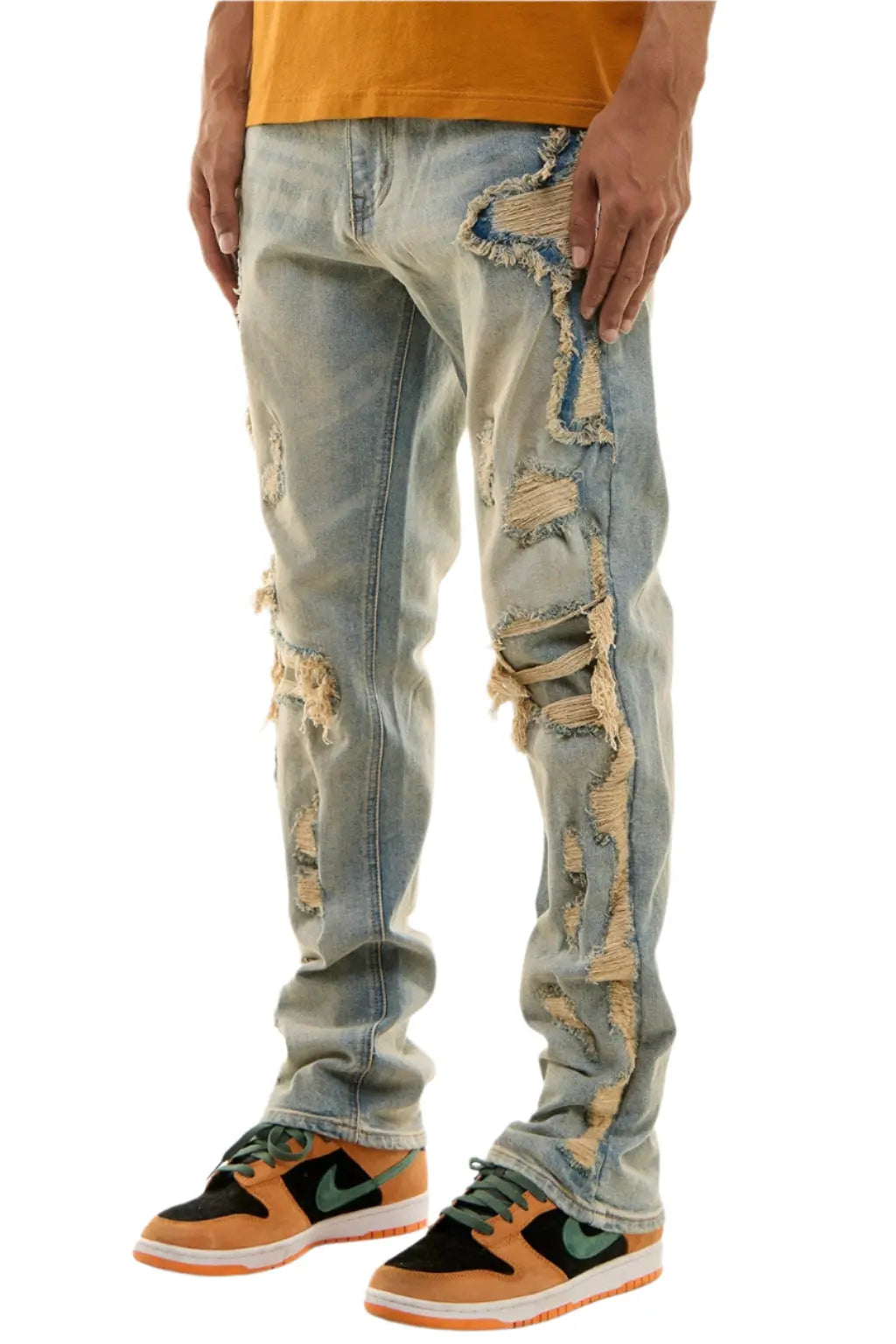 X-Pattern Distressed Skinny Jeans - - Epicplacess