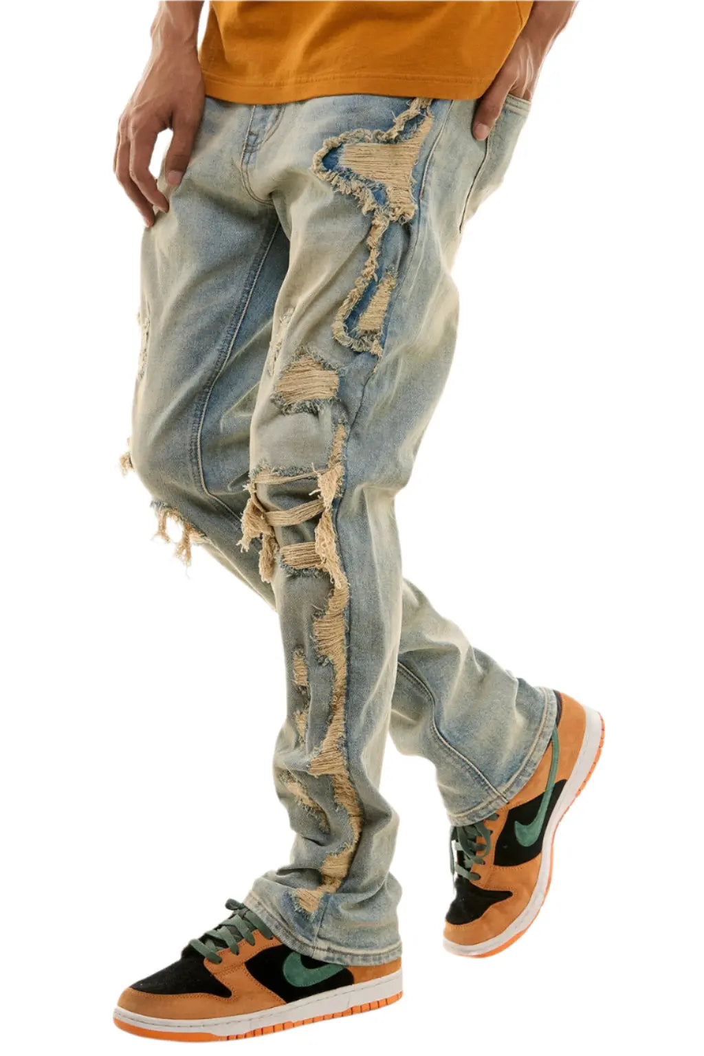 X-Pattern Distressed Skinny Jeans - - Epicplacess