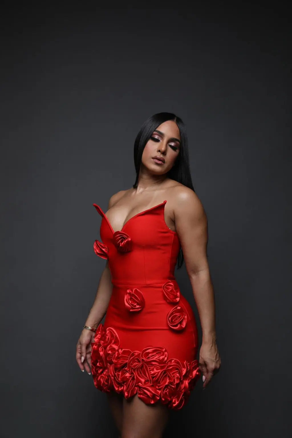 Rose Heather Bandage Micro Mini Dress-Red - Epicplacess