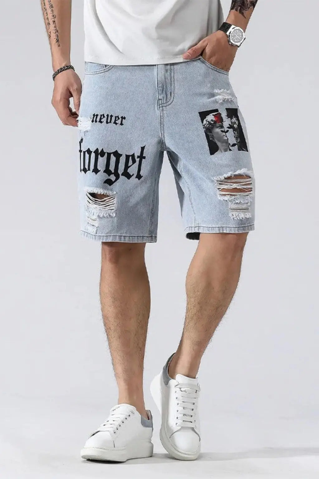 Baggy It Distressed Raw Hem Slim Denim Shorts - Epicplacess
