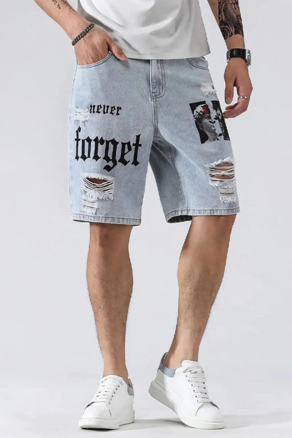 Baggy It Distressed Raw Hem Slim Denim Shorts - Epicplacess