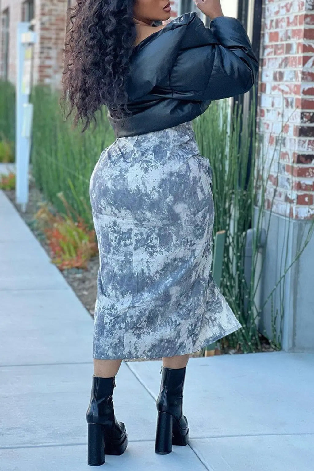 Zip-Up Tube Denim Maxi Dress - Epicplacess