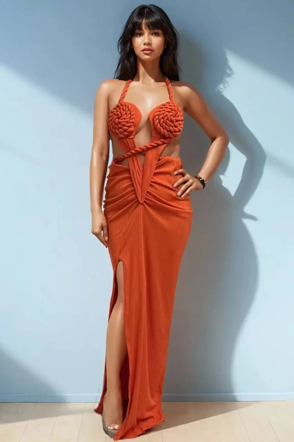 Clara Knotted Maxi Dress-White - Epicplacess