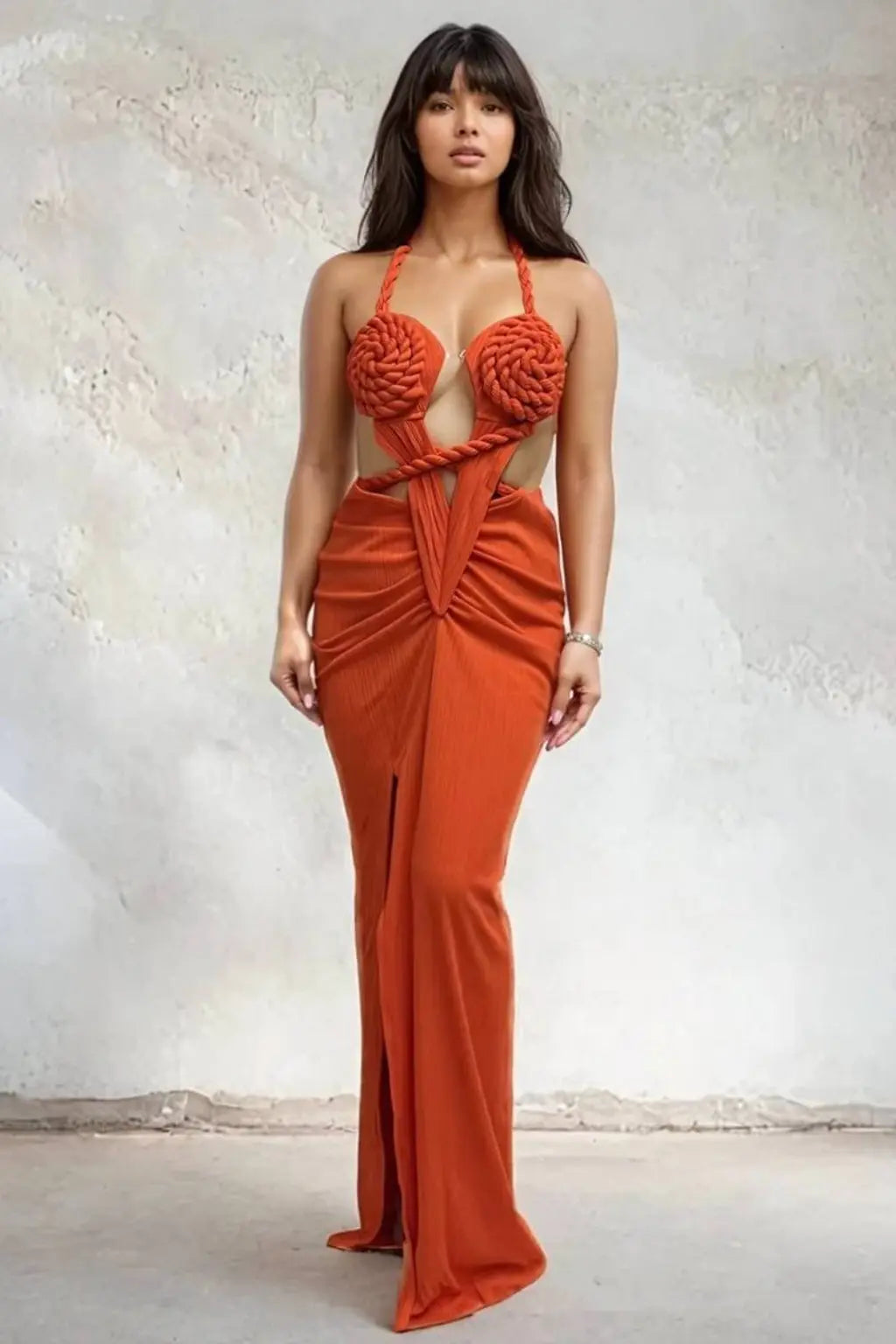 Clara Knotted Maxi Dress-White - Epicplacess