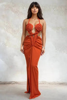 Clara Knotted Maxi Dress-White - Epicplacess