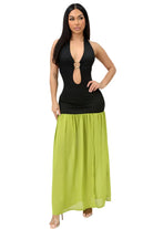 Contrast Party Queen Maxi Dress - Epicplacess