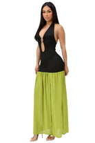 Contrast Party Queen Maxi Dress - Epicplacess