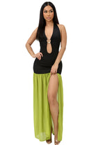 Contrast Party Queen Maxi Dress - Epicplacess
