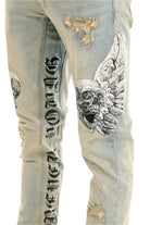Hardy Stacked Skinny Multi Tattoo Jeans - Epicplacess