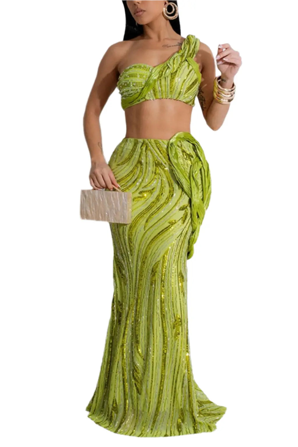 Seriously Sequins Top And Skirt Set - Epicplacess