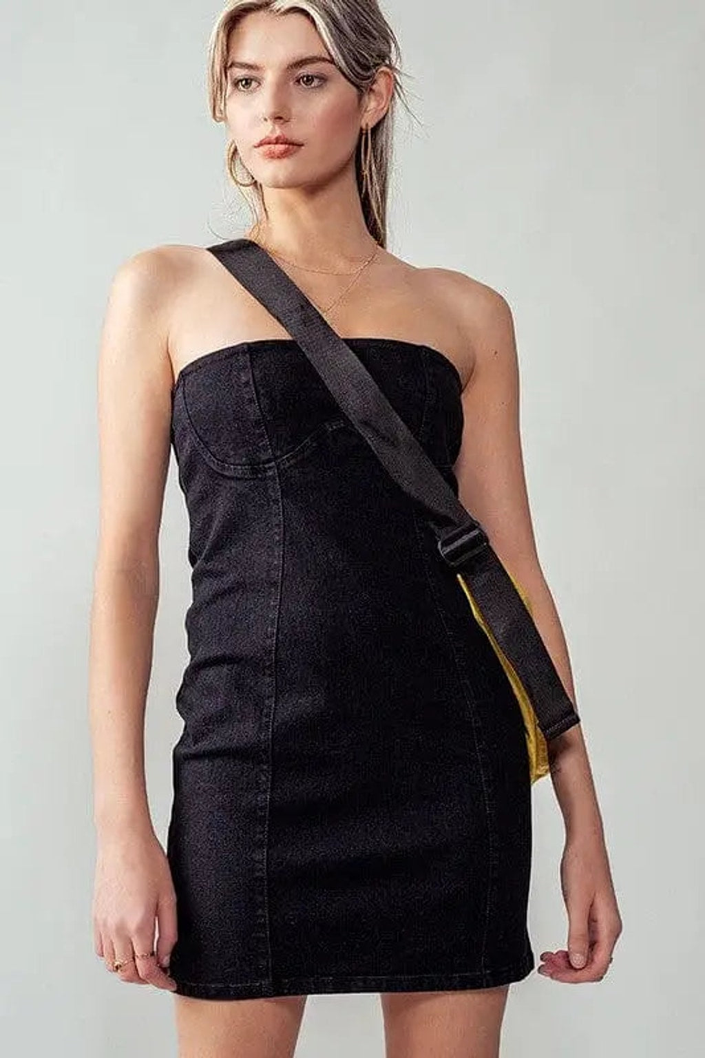 Stylish denim tube mini dress - Epicplacess