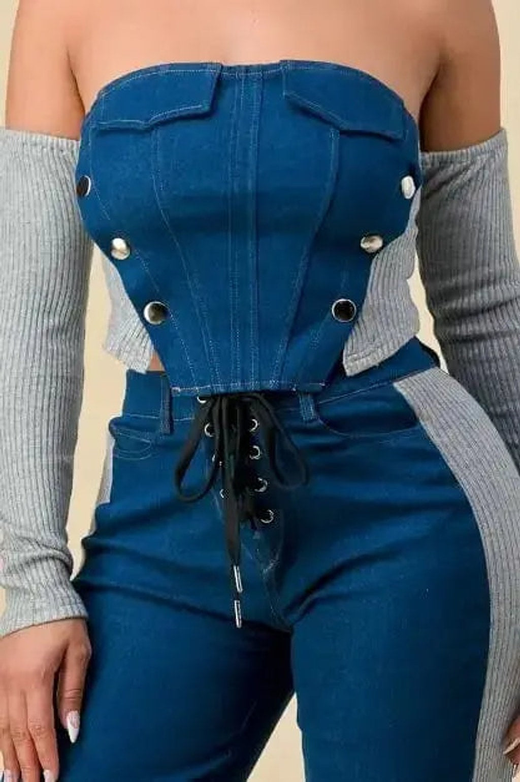 Denim set front view - Epicplacess