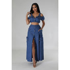 Night Angel off-shoulder crop top and skirt set - Epicplacess