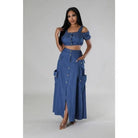 Off-shoulder crop top set front view - Epicplacess