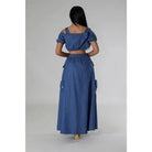 Crop top and midi skirt set side view - Epicplacess