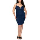 Denim mini dress front view - Epicplacess