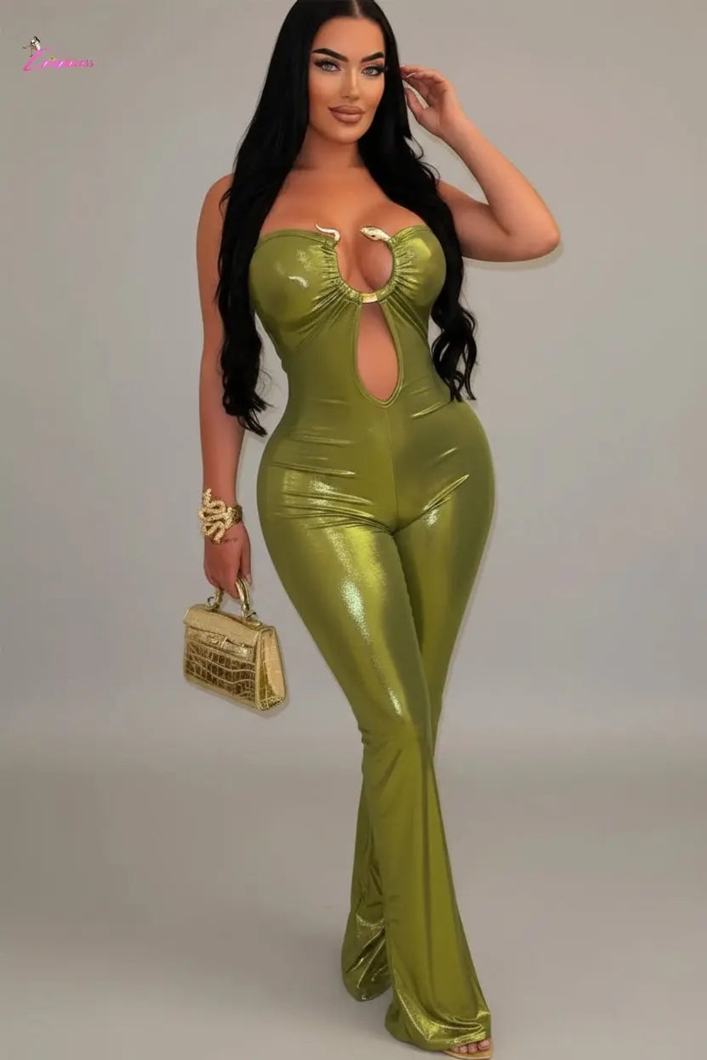 Jessica green capri jumpsuit - Epicplacess