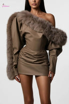 Faux leather mini dress detail - Epicplacess