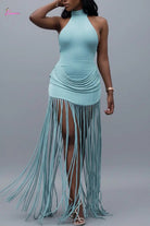 Halter maxi dress outfit view - Epicplacess