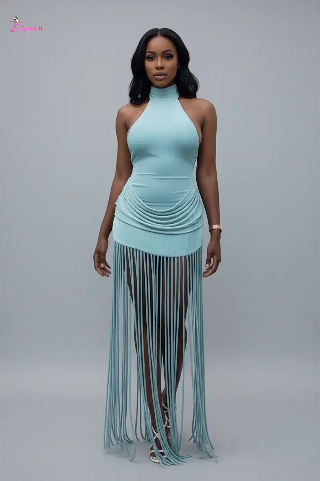 Halter fringe maxi dress - Epicplacess