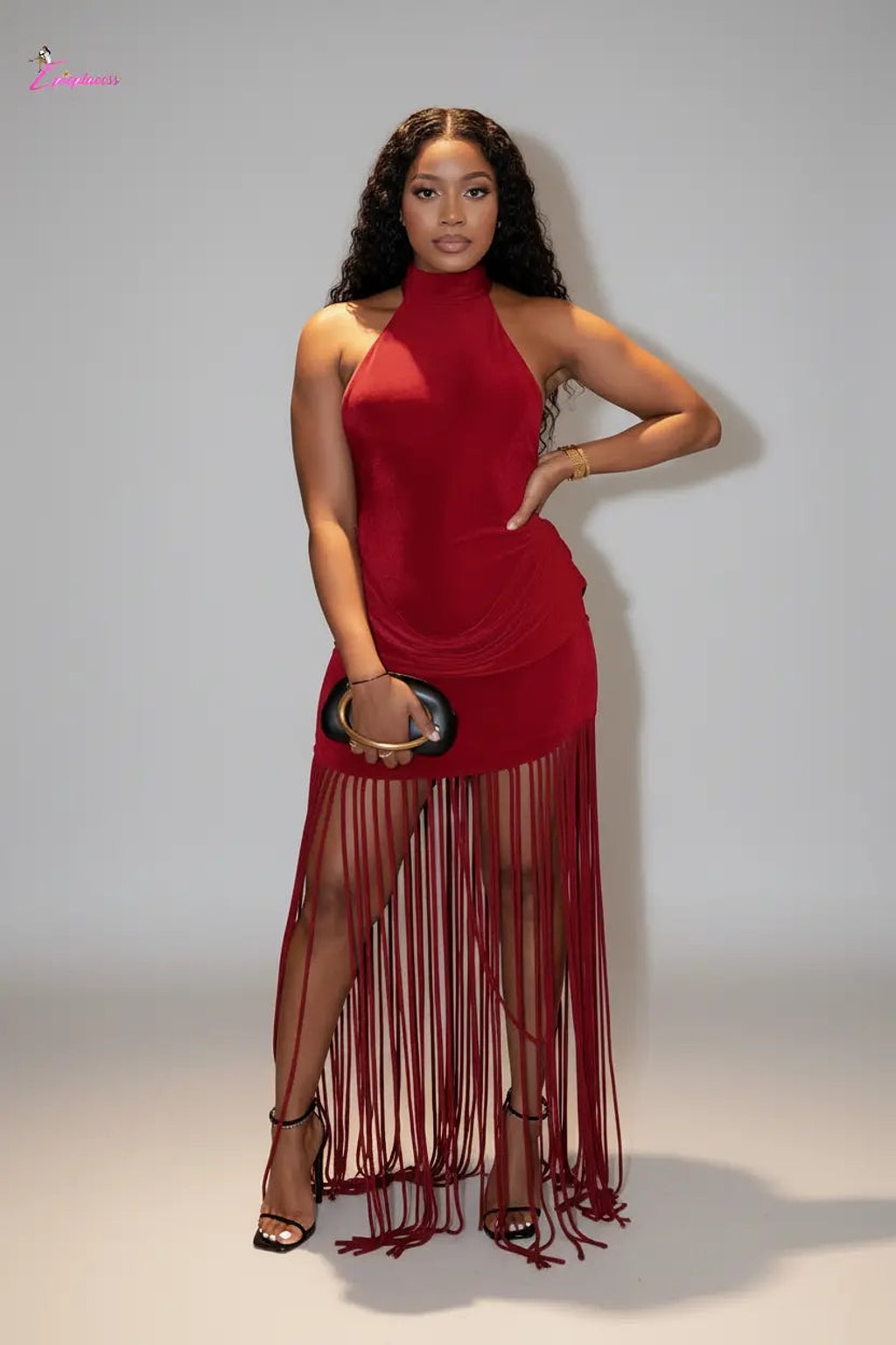 Fringe maxi dress front view - Epicplacess