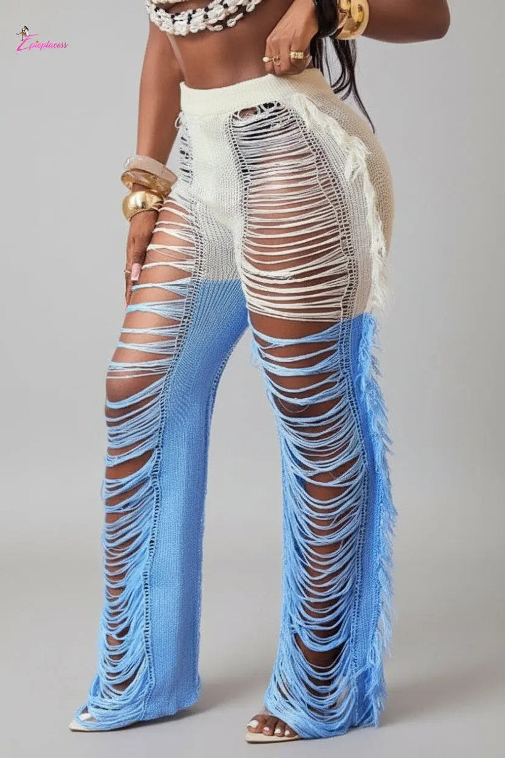 Ivory blue pants back view - Epicplacess