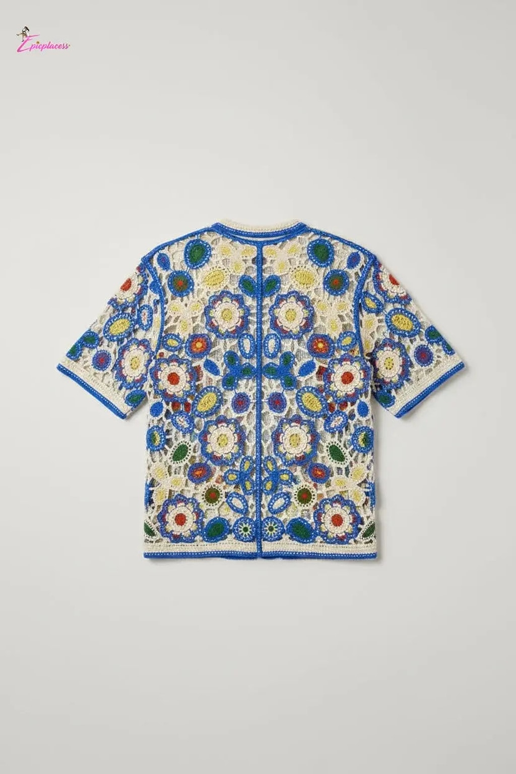 Multicolor crochet shirt final view - Epicplacess