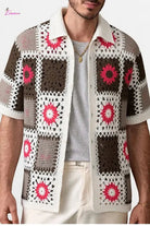 Patchwork crochet shirt front view - Epicplacess