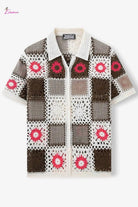 Brown crochet shirt outfit view - Epicplacess