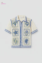 Ivory botanical crochet button shirt - Epicplacess