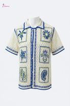 Botanical crochet shirt front view - Epicplacess