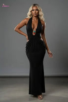 Jewel clasp halter maxi dress - Epicplacess