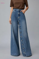 Blue wide-leg jeans - Epicplacess