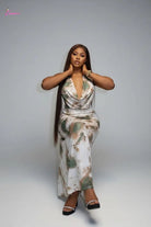 Tie-dye maxi dress front view - Epicplacess