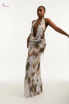 Tie-dye halter maxi dress - Epicplacess