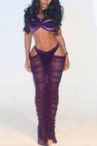 Purple velvet skirt set outfit view - Epicplacess