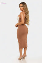 Gold Ring Ruched Co-Ord Set in Mocha Brown - Studio Edit