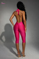 Luxe Halter Wrap Capri Jumpsuit - Epicplacess
