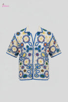 Crochet button-up shirt front view - Epicplacess