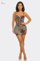Multicolor Rhinestone & Pearl Embellished Bodycon Mini Dress - Epicplacess