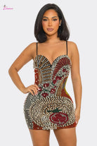 Multicolor Rhinestone & Pearl Embellished Bodycon Mini Dress - Epicplacess