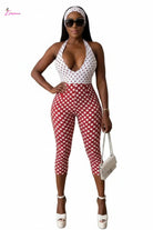 Red White Polka Dot Jumpsuit