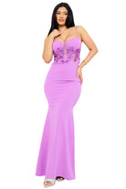 Bead On Flower Embellished Gown Maxi Dress - Epicplacess