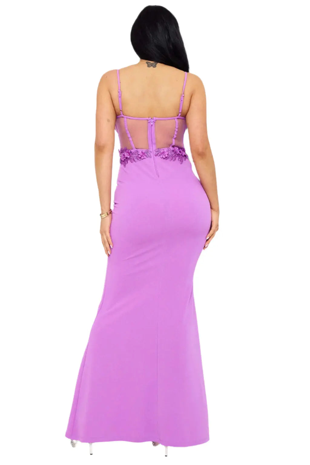 Bead On Flower Embellished Gown Maxi Dress - Epicplacess