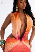 Sunset Ombré Halter Two-Piece Set - Epicplacess