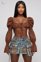 Washed Denim Cargo Pocket Mini Skirt Epicplacess